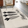 thumbnail image 2 of Area Rugs 2.7'x5', Happy Easter Carpet for Living Room Bedroom Dining Room, Black Plaid Carrots Spring Country Beige Throw Kitchen Rugs Non Slip Washable Rectangle Indoor Outdoor Rugs, 2 of 8
