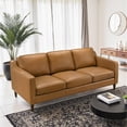 thumbnail image 3 of Madison Mid Century Modern Furniture Genuine Leather Couches in Cognac Tan, 3 of 6