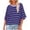 Purple, variant on jjayotai Women's Casual 3/4 Sleeve T-Shirts, Fall Loose Round Neck Cute Tunic Tops Basic Tees Blouses Striped Pullover
