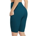 thumbnail image 4 of Charmo Womens High Waisted Biker Yoga Shorts Knee Length Athletic Shorts with Pockets, 4 of 5