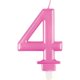 thumbnail image 1 of Unique Party - Velas de Cumpleaños Diseño Número de Metalizada 4º Cumpleaños (Rosa), 1 of 2
