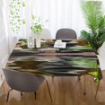 thumbnail image 6 of GZHJMY Unbreakable Square Tablecloths with Dust and Wrinkle Resistance-54x54In,Zen Basalt Stones on Wood Wedding Kitchen Picnic Buffet Holiday Party Decoration, 6 of 7