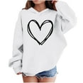 thumbnail image 1 of Sudadera con capucha y estampado de corazón de San Valentín, sudadera de manga larga para niños y niñas, chaqueta para niñas de talla mediana y grande., 1 of 7