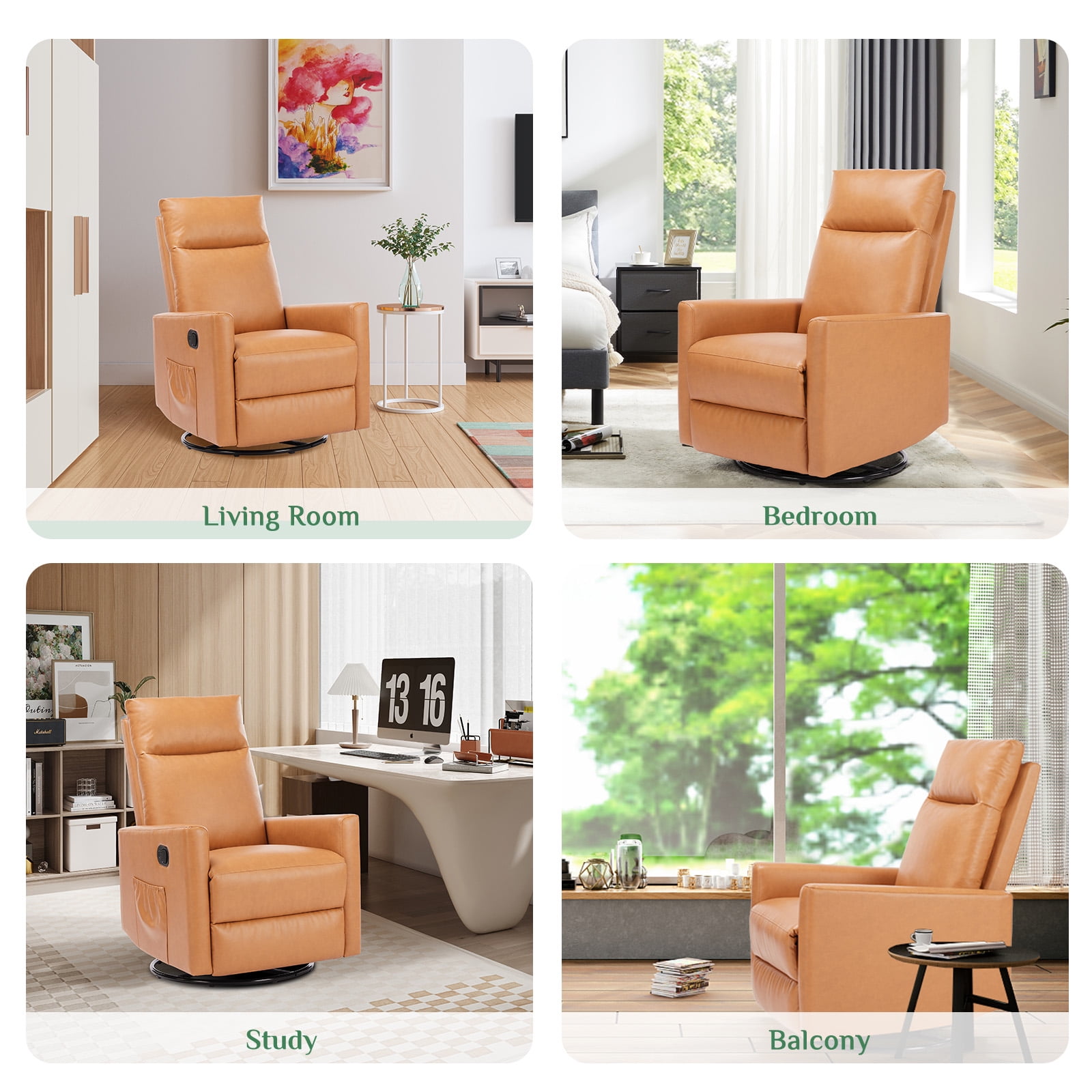 MCQ Swivel Recliner Chair, Glider Rocking Recliners for Living Room, Nursery Massage Chairs