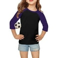 thumbnail image 5 of zbxnLI 3/4 Sleeve Shirts for Girls Boys Color Block Raglan T-Shirts Kids Crew Neck Casual Tees Tops, 5 of 6