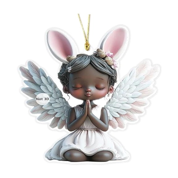 Easter Decorations for the Home 2D Acrylic Angel Easter Ornaments for Tree Easter Bunny Ornaments Hanging Decorations Spring Rabbit Pendants with Rope Easter Decorations for Tree Home Party Decor