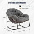 thumbnail image 2 of Villeston Outdoor Rattan Rocking Chair, Striped Upholstery, Gray, 2 of 9