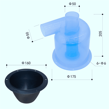 Cyclone Dust Collector (50ST10, Clear, Turbocharged)