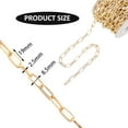thumbnail image 2 of 5 Yards Oval Paperclip Chain, Width Flat Jewelry Chain Link for DIY Women Bracelet Jewelry Making - golden, 2 of 6