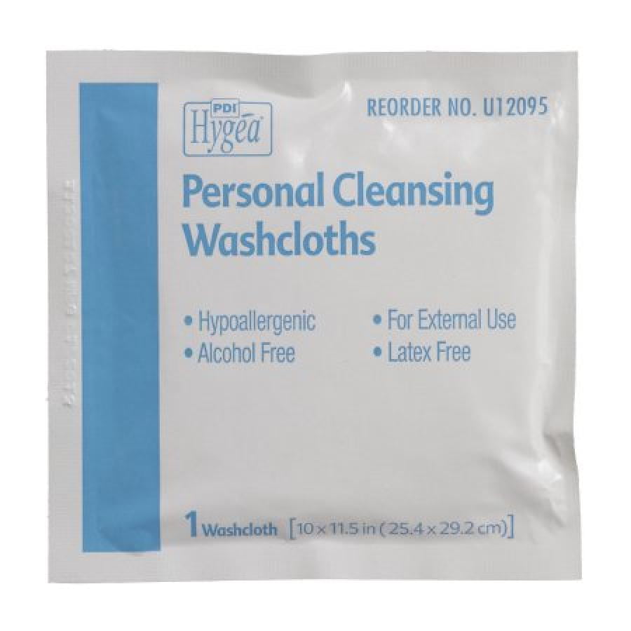 Hygea Personal Cleansing Washcloths, Aloe/Vitamin E, Hypoallergenic