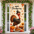 thumbnail image 3 of Cartoon Turkey Fall Leaves Thanksgiving Banner Autumn Theme Pilgrim Hat for Holiday Celebration Indoor Outdoor Decoration, 3 of 8