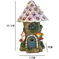 thumbnail image 7 of HD Solar Fairy House Garden Statue Lights Mushroom House with Purple Flowers Cover The Roof, Vivid Butterflies Decoration Solar Powered Garden Light for Outside Patio Balcony Yard Lawn Decor, 7 of 7