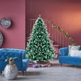 thumbnail image 3 of Costway 6ft Snow Hinged Artificial Christmas Tree w/ 1111 Tips & Metal Stand, 3 of 10