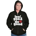 thumbnail image 3 of Feel Do Good Heart Inspiring Saying Womens Plus Size Graphic Zipper Hoodie Brisco Brands 2X, 3 of 5