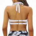 thumbnail image 5 of HCNTES Women's Halter Bikini Top Only Push Up Padded Swimsuit Top V Neck Twist Front Bathing Suit Tops Removable Bra Summer White,M, 5 of 9