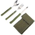 thumbnail image 2 of Outdoor Stainless Steel Folding Fork Knife Spoon Tableware Set for Camping Picnic Travel, 2 of 4