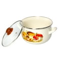 thumbnail image 6 of Enameled Aluminum Soup Pot Mushrooms Belly Deep Casserole Cooking Pot with Glass Lid Enameled Camping Cookware Camping Stockpot for Cooking (6.55-qt. (6.2 L)), 6 of 9