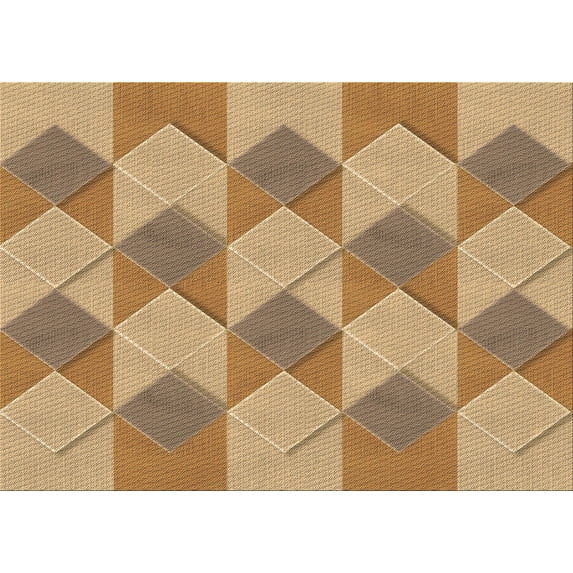 Ahgly Company Machine Washable Indoor Rectangle Transitional Yellow Orange Area Rugs, 2' x 3'