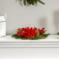 thumbnail image 3 of Nearly Natural Poinsettia, Berry and Golden Pine Cone Candelabrum Artificial Flower Arrangement, 3 of 6
