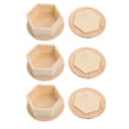 thumbnail image 1 of 3 Pcs Contenants de Rangement en Bois Bricolage Faits à la Main en Mousse Pâte Argile Boîtes de Rangement, 1 of 8