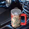 thumbnail image 5 of 30oz Merry Christmas Tumbler with Lid and Straw, Stainless Steel Cup with Handle Snowflakes Travel Mug, Xmas Presents, 5 of 5