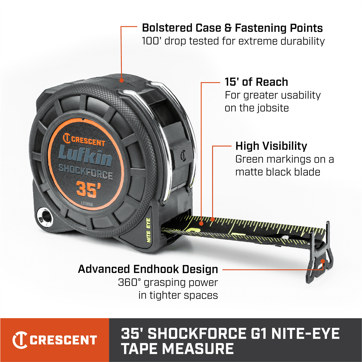 Gearwrench POWER TAPE, 35', SFG1 NITE EYE