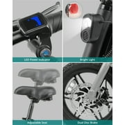 GOTRAX S2 14 Folding Adult Electric Bike, 250W, 15.5 mph Max Speed LED Display, Black