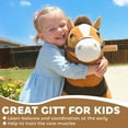 thumbnail image 6 of Qaba Ride on Horse for Kids 3-5 Years, 29.5 Inch Height Plush Riding Pony, Walking Horse Animal with Rolling Wheels for Active Play, Dark Brown, 6 of 9