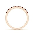 thumbnail image 2 of Angara Natural 0.24 Ct. Ruby with Diamond Non Eternity Wedding Band in 14K Rose Gold for Women (Ring Size: 6.5), 2 of 9