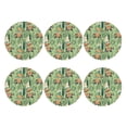 thumbnail image 2 of Fuzoiu Indian elephant Print Leather Coasters Set,Drink Coasters Set of 6,for Tabletop Protection, Durable PVC Coasters,Home Décor and Housewarming Gift,Round Shape, 2 of 7