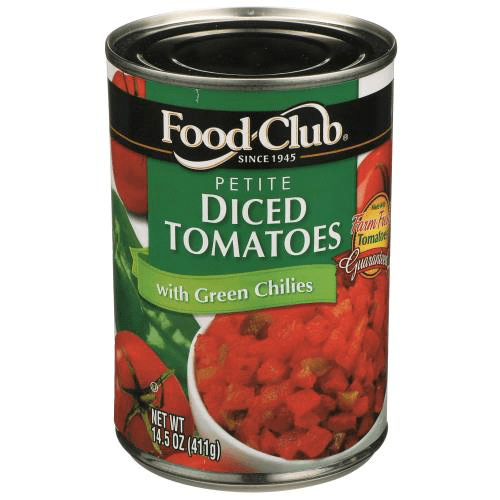 Food Club, Petite Diced Tomatoes With Green Chilies (Pack of 2