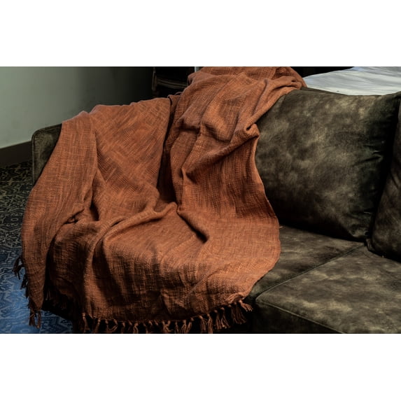 Indian Hand Block Throw Blanket Chunky Boho Couch Cover Bed Décor Blanket