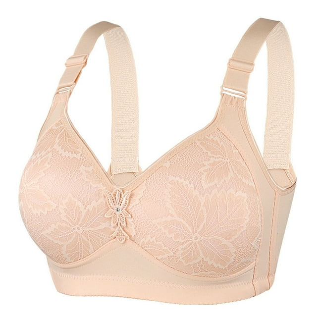Plus Size Bras Strapless Wireless Bra Air-Flow Mesh Push Up Design Plus Size Underwear Plus Size Sports Bra Khaki 36