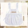 thumbnail image 2 of Jiibva Womens Maid Ruffle Outline Retro White Apron with Pockets Adjustable Victorian Bib Maid, 2 of 7