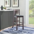 thumbnail image 2 of Linon Healy 30" Mid Back Bar Stool, Merlot/Dark Brown Faux Leather, 2 of 9