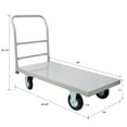 thumbnail image 2 of Heavy Duty Flatbed Cart 24"x48" - 2000Lb Capacity Steel Platform Truck with 8" Casters (2 Straight/2 Swivel) & Removable Handle, Gray - Ideal for Warehouse/Moving, 2 of 10