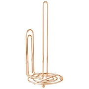 BaHoki Essentials Metal Paper Towel Holder for Contemporary Kitchen - Accommodates All Roll Sizes (Copper)