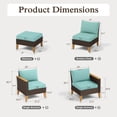 thumbnail image 7 of Sophia & William 9 Piece Outdoor Wicker Patio Conversation Sofa Set Outdoor Sectionals, Turquoise, 7 of 7