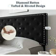 thumbnail image 6 of Allewie King Size Bed Frame, Velvet Upholstered Platform Bed with Adjustable Diamond Button Tufted & Nailhead Trim Headboard, Black, 6 of 8
