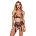 thumbnail image 2 of Conjunto de ropa interior de encaje sexy para mujer Conjunto de lencería de perspectiva Sujetador Tanga Ropa de dormir, L Inevent XX000089-03, 2 of 7