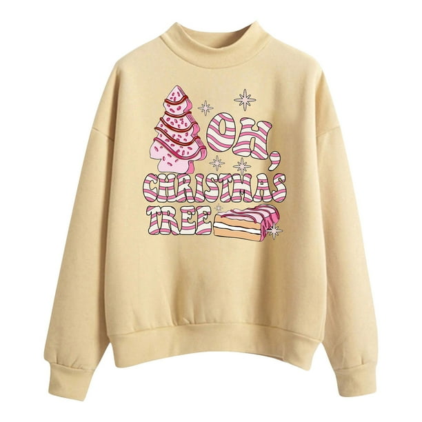 WILLBEST Sudadera Mujer Suéteres Estampados Navideños de Otoño E Invierno para Mujer XX-Grande