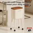 thumbnail image 2 of UFORU 16L Rolling Trash Can with 60 Bags, High-Leg No-Bend Design, Lockable Wheels, Durable ABS & PP Bin for Kitchen and Living Room, 2 of 6