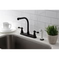 thumbnail image 2 of Kingston KB715ACL American Classic Two-Handle 4-Hole 8" Centerset Kitchen Faucet with Side Sprayer in Oil Rubbed Bronze, 2 of 7