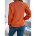 thumbnail image 3 of Sweaters for Women Fall Fashion 2025 Trendy Long Sleeve Pullover Lantern Knit Sweater Tops Orange Color L, 3 of 8