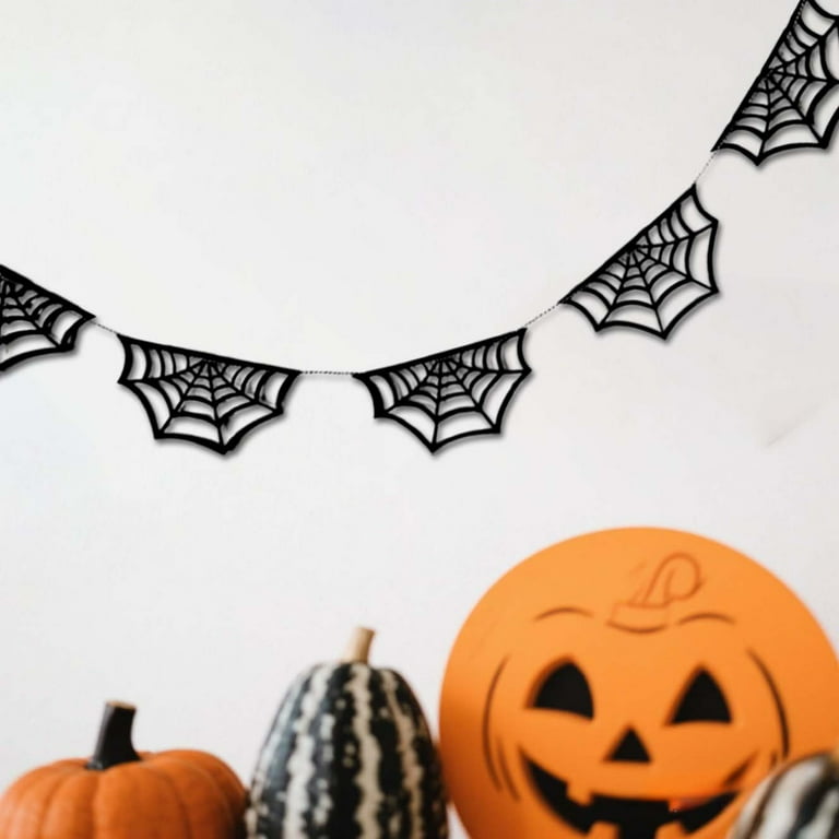 Aazon.co: 18PCS Halloween Black Spider Web Decorations Fireplace Spider Webs Banner Hanging