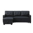 thumbnail image 6 of Devion Furniture Faux Leather Reversible Sleeper Sectional Sofa-Black, 6 of 16