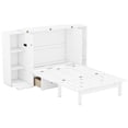 thumbnail image 6 of Euroco Wood Queen Size Murphy Bed with Shelves and USB Ports, Convertible Cabinet Wall Bed, White, 6 of 12