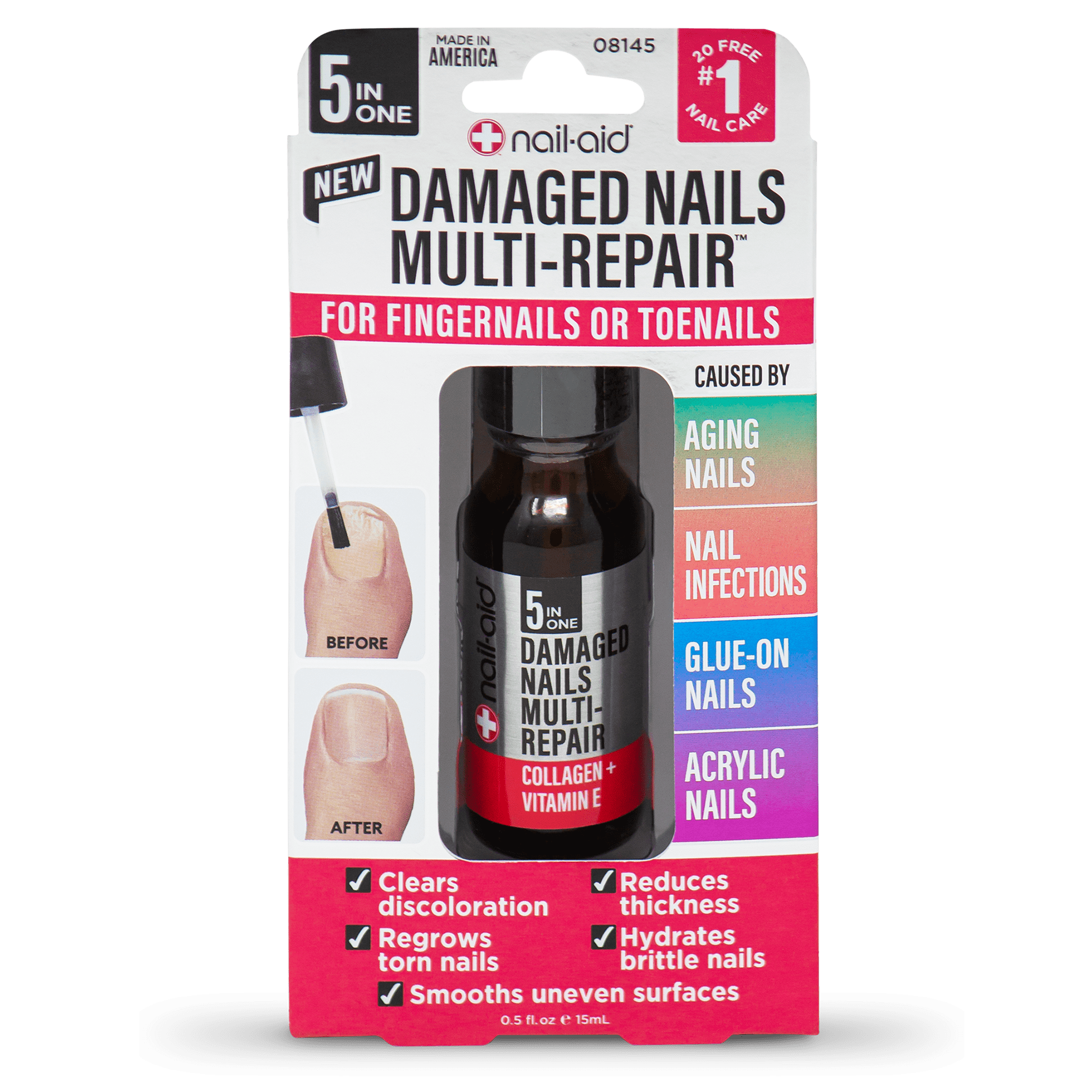 NailAid 5in1 Damaged Nails MultiRepair for Fingernails or