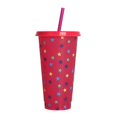 thumbnail image 2 of Rojo estrella Taza de decoloración de paja, 710ml, cambio de plástico con tapa de paja, taza de té reutilizable, taza de café, 1 Uds., 2 of 2