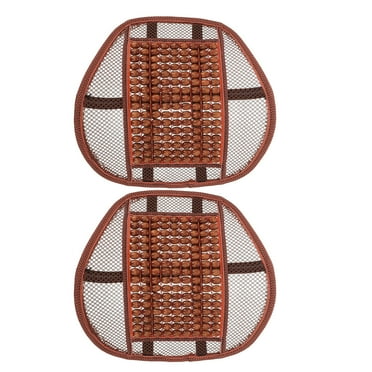 WORGEOUS 2pcs Wooden Bead Car Lumbar Support Cushion Breathable Lumbar Support Mesh Lumbar Support Car Lower Back Support Car Seat Back Cushion